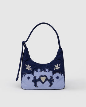Mini Nylon Shoulder Bag - Western Appliqué - Quick Grab