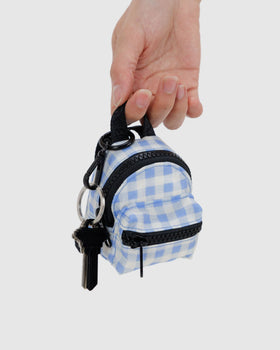 Backpack Charm - Light Blue Gingham - Simple Moisture