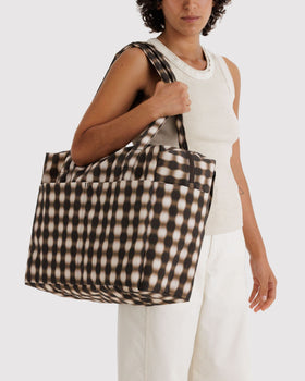 Cloud Carry-on - Blurred Gingham Brown