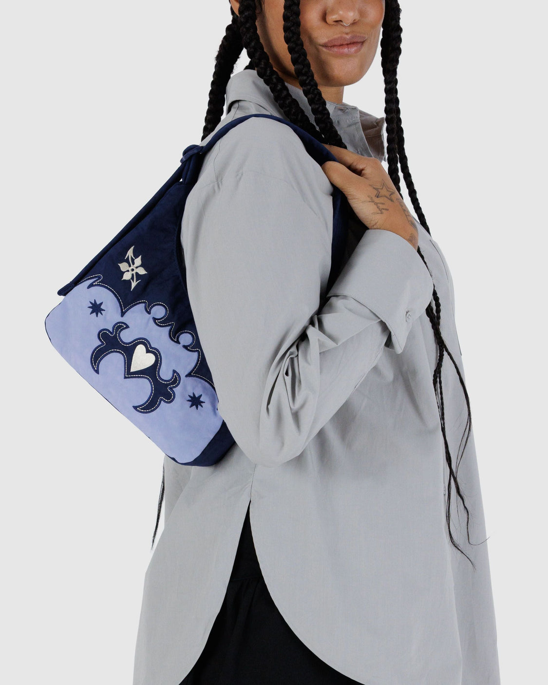 Mini Nylon Shoulder Bag - Western Appliqué - Quick Grab